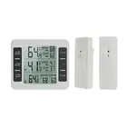 Wireless Refrigerator Thermometer 2 Sensor Temperature Monitor Gauge Alarm
