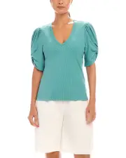 Karen Kane Ribbed Twist Sleeve Top