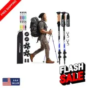 Lightweight Telescopic Trekking Poles with Cork Grip - 54" Adjustable Height