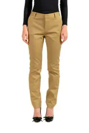 Dsquared2 Women's Beige Flat Front Straight Leg Pants US XS IT 38
