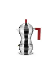 Alessi - Pulcina Espresso Coffee Maker - 3 Cup - RED MDL02/3RFM INDUCTION