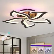 ZAITINZ led Ceiling Light dimmable,Black Modern Ceiling Lights 50 W,Kitchen Lights Ceiling Acrylic,Ceiling Lights Living Room Petals Design,Ceiling Lights Indoor,Bedroom Ceiling Light 3000-6000K