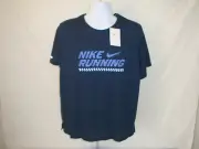 Nike Mens Dri Fit T-shirt Running Miler Large DJ0590-458 NEW Navy