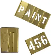 1" Brass 46 Pieces Interlocking Stencil Set of Numbers and Letters Kit