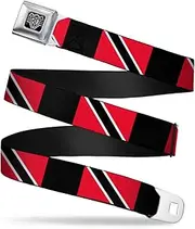 [Buckle-Down] Seatbelt Buckle Belt, Trinidad and Tobago Flags with Black Block