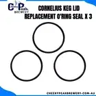 3 x CORNELIUS KEG REPLACEMENT LID O'RING SEAL KIT HOME BREW