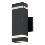 Cattleya 2-Light Up/Down Matte Black Aluminum Wall Lantern $46 @ Home Depot