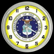 16" United States Air Force Sign Yellow Neon Clock