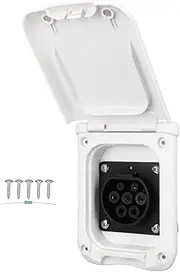 Brilluxa RV Power Inlet Box 7-Hole Charging Socket, External Power Box with Adsorbable Cover, Compatible with Motorhome Trailer Caravan, Weatherproof Shore Power Connector