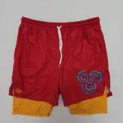 Anime Ape Avatar 2 in 1 Red Gold Performance Shorts Size L