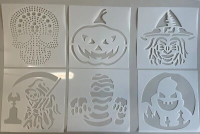 Halloween Character Stencils, Set of 21 Reusable Craft Stencils 8x8 In