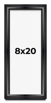 8x20 Shadow Box Frame Black | 1.25 inches Deep Real Wood Contemporary Shadowbox