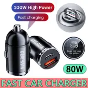 Car Quick Charger For Apple iPhone Android 2 Port Fast Socket USB Type-C