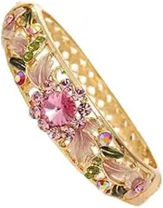 [WBPTP] Enamel Bangle for Women, Pierced Rhinestone Bracelet High End Bangle Jewelry Fashion Accessories