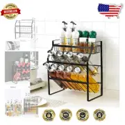 Space-Saving Kitchen Spice Shelf Rack - Sturdy 3-Tier Counter Organizer