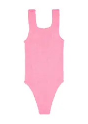 Hunza G Kids Classic Seersucker Swimsuit (7-12 Years) - Pink - One Size ONE SIZE