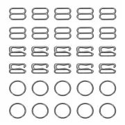 30 Pcs 10mm Bra Strap Hooks, Alloy Adjustment Slide Bra Strap Clips, Black
