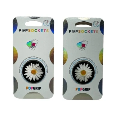 PopSockets PopGrip White Daisy Expanding Stand Phone Grip (Lot Of 2) New