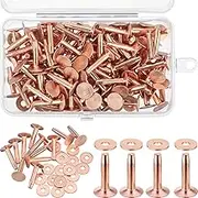 Ripeng Copper Rivets and Burrs Washers Leather Copper Rivet Fastener for Belts Wallets Collars Leather DIY Craft Supplies(200 Sets,5/8 Inch, Size 9)