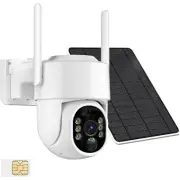 4G LTE Cellular Solar Security Camera Wireless Outdoor, 2K Cameras for Home Secu