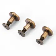 Flat Leather Rivets Assortment Kit - 20 Pcs Chicago Binding Screws for Crafts