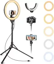 AUREDAY 14'' SELFIE RING LIGHT WITH 62'' TRIPOD STAND AND PHONE HOLDER - BLACK
