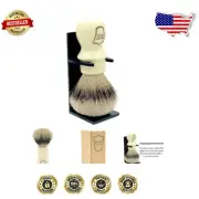Parker's 100% Silvertip Shaving Brush - Soft Bristles & Durable Stand Included