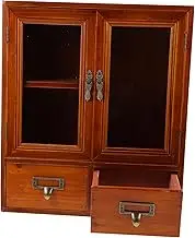 ULDIGI Wooden Kitchen Cabinet Tall Storage Box Double Doors Display Shelf for Pantry Organisation