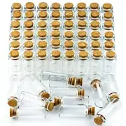 60 Pcs 10ml Clear Glass Jar Bottles Tiny Vials with Cork Stoppers for Crafts