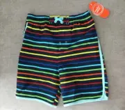 Wonder Nation Toddler Boy's Size 4T Swim Trunks Blue W/Multi Stripes UPF 50+ NWT