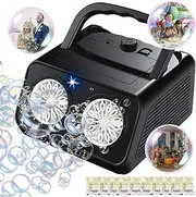 [Bytebliss] Automatic Bubble Machine Upgrade Bubble Blower with 2 Fans, 20000+ Bubbles Per Minute Bubbles for Kids Portable Bubble Maker Operated by Plugin or Batteries for Indoor Outdoor Birthday Party