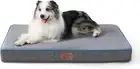 Orthopedic Dog Bed for Large Dogs, 2-Layer Thick Memory Foam Pet Mattress with R
