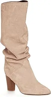 [Coutgo] Womens Slouchy Knee High Boots Pointed Toe Pull On Chunky Block Heel Winter Boots