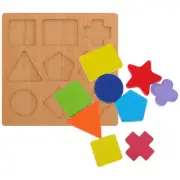 1 Set Wooden Geometry Shape Insets Geometric Shape Cognitive Board Puzzle Toys