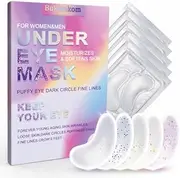 Collagen Eye Mask Patches, used to Fade Eye Patches for Puffy Eyes and Dark Circles,Under Eye Patches,Tighten and Moisturize,Hyaluronic Eye Patches Transparent Glitter Eye Masks (20pairs)