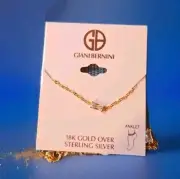 Giani Bernini Ankle Bracelet 18k gold over sterling silver Clear 9 + 2 Inch Cute