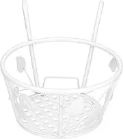 Hanging Flower Pot Rack Outdoor Plant Stand Iron Metal Flower Pot Holder Elegant Design for Patio Garden Balcony (White)