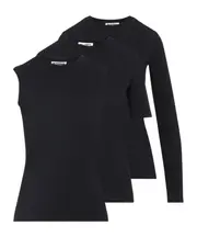 Jil Sander 3 Pack Logo Embroidered Top L,M black