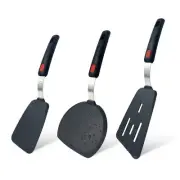 3 Pack Flexible Silicone Spatula Turner Set Slotted Fish Spatula-600F Heat Re...