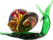 Yardwe Lifelike Snail Figurine Glass Snail Recognition Model Ornament Animal Decor