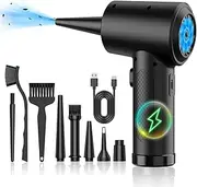 Waksox Compressed Air Duster Cleaner for PC - Electric Rechargeable Cordless Air Blower for Laptop Keyboard Computer Electronics Cleaning - Alternative to Canned Air Duster (C18)