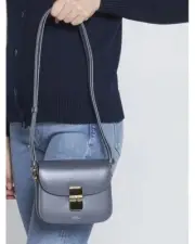 New A.p.c. apc grace small bag Steel Gray Smooth Leather-One of a kind