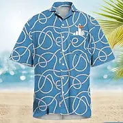 Men's Geometric Funny Duck Cuban Collar Shirt Summer Hawaiian Shirt Aloha Shirt Short Sleeve Hawaiian Vacation Holiday Beach Wear Summer Spring Camp Collar Shi