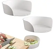 Food Prep Bowls for Cutting Board, 2 Pieces Food Preparation Tray, Home Kitchen Use Chopping Board Side Dish Plate