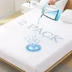 2 Pack King Size Premium Waterproof Mattress Protector, Soft Breathable Mattr...