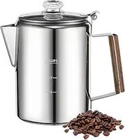 Percolator Coffee Pot, Portable Coffee Maker, Compact Vintage Design, Easy Brewing, Stylish and Functional, for Camp, Beach, Family Gatherings, Outdoor Events, Friends, (600g/800g)