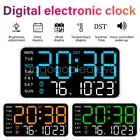 LED Digital Wall Clock Time Date Temperature Display Alarm Clock Home Bedroom