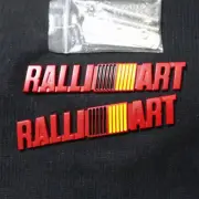 Red Matte RALLI ART Yellow Metal Grille Emblem + Decal Sticker Badge Turbo 3D V6 (for: MG)