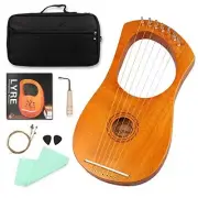 Lyre Harp Ancient Greece Style 7 Metal Strings Lyre with 7 String Natural Wood