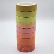 8 Pack Citrus Washi 3 Mtr Rolls Craft Journal Scrapbooking Planner Diary Bujo